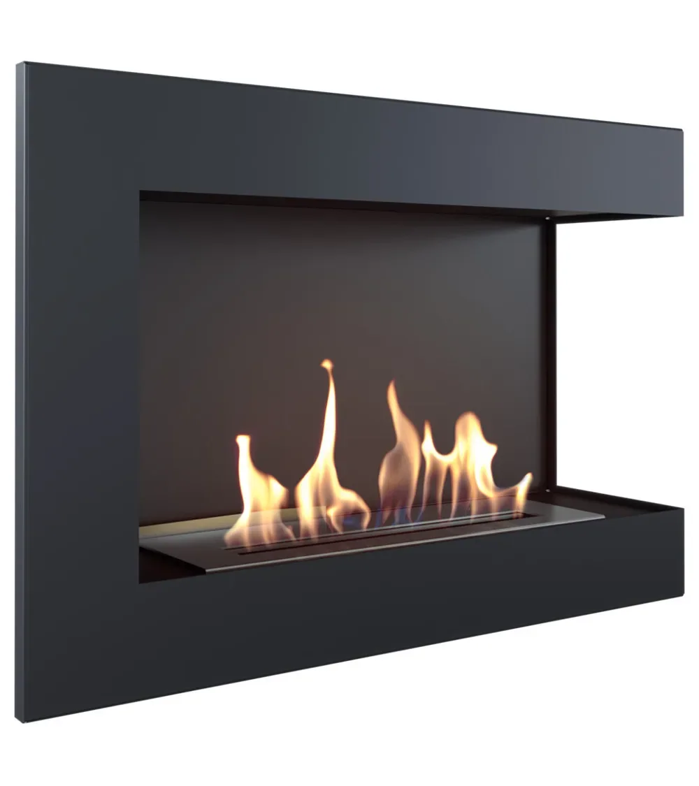 Cheminée bio-éthanol Delta d'angle droit 70 cm