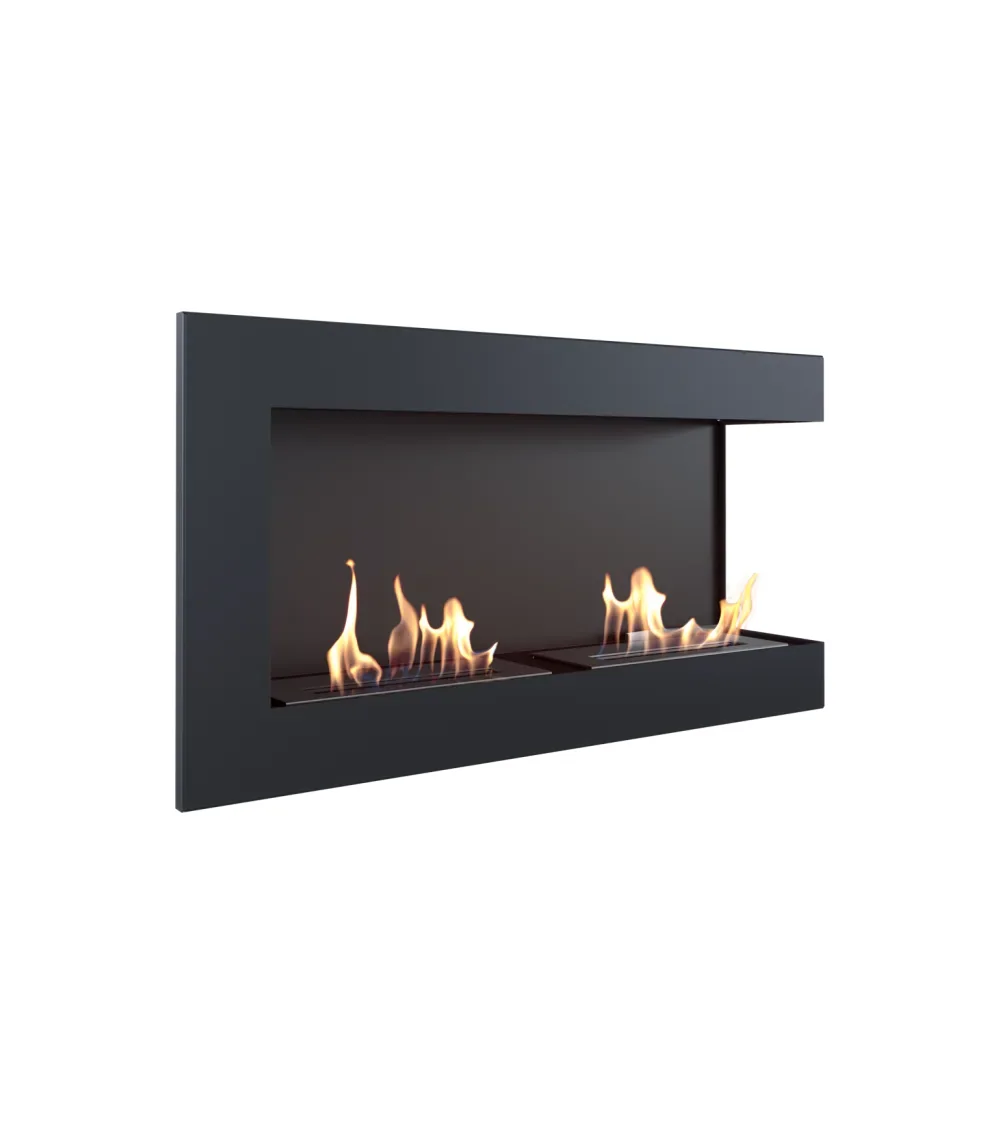 Cheminée bio-éthanol Delta d'angle droit 90 cm