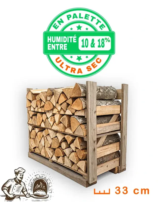 Palette pro hêtre 33 cm – Bois pour four à pizza